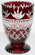 122544 CZECHOSLOVAKIAN RUBY OVERLAY VASE H7
