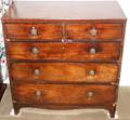 051028 ENGLISH MAHOGANY CHEST OF FIVE DRAWERS C1820