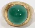 051047 YELLOW GOLD  679CT CABOCHON EMERALD RING