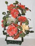 050064 CHINESE JADE  HARDSTONE FLOWERING TREE H 30