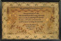 English silk on linen sampler dated 1825 and wrought by Martha Hall Worcester