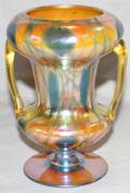 042025 AURENE ART GLASS DOUBLE HANDLED URN H 7