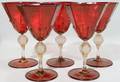 041038 VENETIAN GLASS GOBLETS C 1920 SET OF FIVE