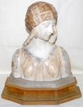 041058 ITALIAN CARVED MARBLE BUST C 1900 H 13 12