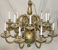 040030 BRASS ELECTRIFIED CHANDELIER 18TH C H 32