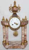 040055 DORE BRONZE  MARBLE MANTLE CLOCK H 18