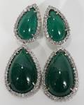 032051 ANTIQUE EMERALD AND OLD MINE DIAMOND EARRINGS