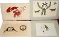 030014 ESKIMO WOOD BLOCK PRINTS FIVE PENCIL SIGNED