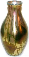 021013 LC TIFFANY GOLD FAVRILE GLASS VASE 2518M