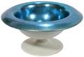 021035 STEUBEN BLUE AURENE  CALCITE GLASS COMPOTE