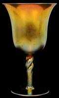 021055 STEUBEN GOLD AURENE GLASS GOBLET 2361 H 6