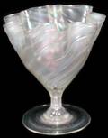 021044 TIFFANY IRIDESCENT GLASS VASE H 5 12 W 5