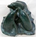 012040 ROBERT WYLAND BRONZE SCULPTURE DOLPHINS