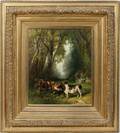 012030 WILLIAM HART OIL ON CANVAS PASTORAL SCENE