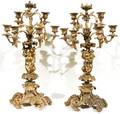 011007 FRENCH DORE BRONZE CANDELABRAS 19TH C H228