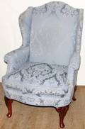 011029 KINDEL WINTERTHUR EASY CHAIR QUEEN ANNE STYLE