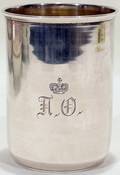 011053 RUSSIAN 875 SILVER TUMBLER W VERMEIL