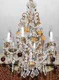 010011 EUROPEAN CHANDELIER W FRUIT FORM CRYSTALS
