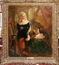 122008 EDWARD WM JOHN HOPLEY OIL ON CANVAS WOMEN