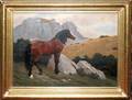 122037 ALBERT REIBMAYER OIL ON CANVAS WILD STALLION