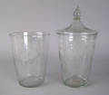 Two blown colorless flip glasses early 19th c