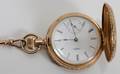 092087 ELGIN 14KT GOLD POCKET WATCH ON GOLD CHAIN