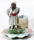 101093 MAJOLICA POTTERY FIGURAL MATCH HOLDER 19TH C