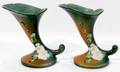 101090 ROSEVILLE APPLE BLOSSOM CORNUCOPIA VASES