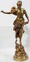 081076 BRASS FIGURAL SCULPTURE ALLEGORY OF ABUNDANCE