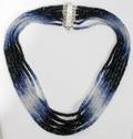 071062 400CT TW AQUATIC BLUE SAPPHIRE BEAD NECKLACE