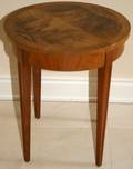 061099 BAKER WALNUT ROUND OCCASIONAL TABLE H 18