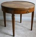 061093 BAKER WALNUT ROUND END TABLE H 22 DIA 26