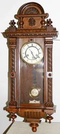 101155 VIENNESE CARVED WALNUT WALL CLOCK C1880