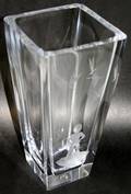 100082 ORREFORS CUT CRYSTAL PANELED VASE