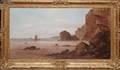092077 SY JOHNSON OIL ON CANVAS ROCKY COASTLINE