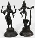 092153 LAKSHMI  KAISHNA BRONZE HINDU FIGURES