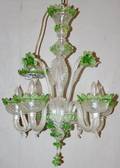 081117 VENETIAN GLASS CHANDELIER H 28 DIA 16