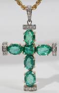 062079 65CT EMERALD  65 CT DIAMOND CROSS L 1
