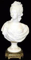 092096 BISQUE BUST OF MARIE ANTOINETTE W BRONZE BASE
