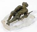092082 BRONZE SCULPTURE OF RUSSIAN SOLDIER WRIFLE