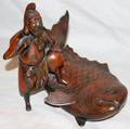 082074 JAPANESE BRONZE SAMARRI WARRIOR 2 PCS C1880