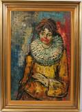 072086 L GINI OIL ON CANVAS CLOWN 36 X 24