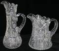 071140 BRILLIANT CUT GLASS PITCHERS C 1900 TWO