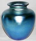 102104 STEUBEN BLUE AURENE ART GLASS VASE