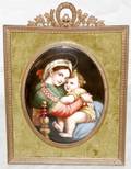101219 PORCELAIN PLAQUE AFTER RAPHAELS MADONNACHAIR