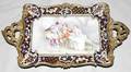 101218 PORCELAIN  CHAMPLEVE CALLING CARD TRAY