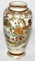 100117 JAPANESE SATSUMA EARTHENWARE VASE 19TH C H6