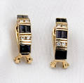 14K yellow gold sapphire and diamond earrings