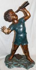 100078 BRONZE FIGURAL SCULPTURE OF A BOY WTELESCOPE