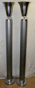 091226 ART DECO STYLE CHROME FLOOR LAMPS H 72